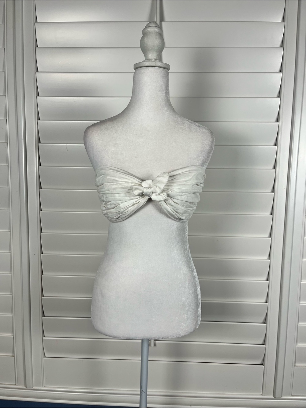 Tube top white ruched knot bandeau size small